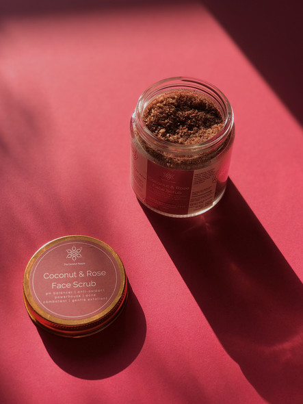 Coconut & Rose Face Scrub | by The Coconut People | 1.76 OZ | 0.11 lbs