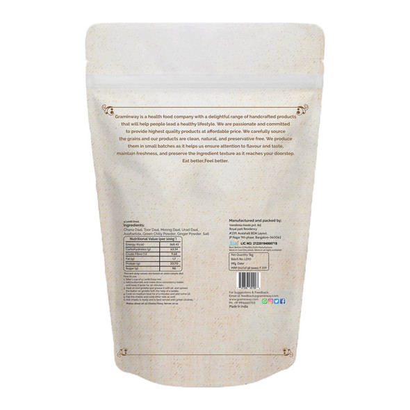 Gluten Free 4 Lentil Dosa Mix | by Graminway | 35.27 Oz | 2.2 lbs