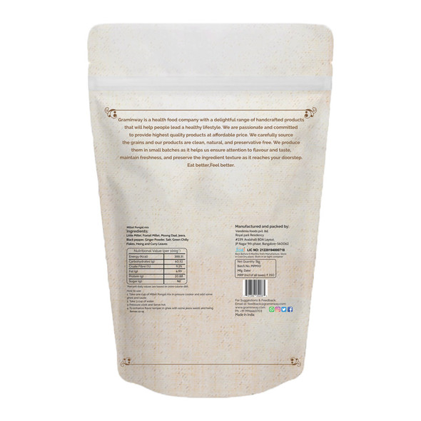 Gluten Free Multi Millet Pongal Mix | by Graminway | 35.27 Oz | 2.2 lbs