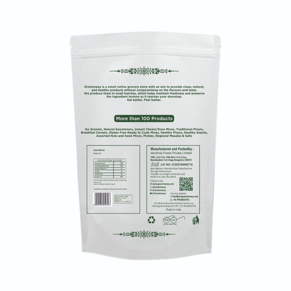 Gluten Free Ragi Atta | by Graminway | 17.64 Oz | 1.1 lbs