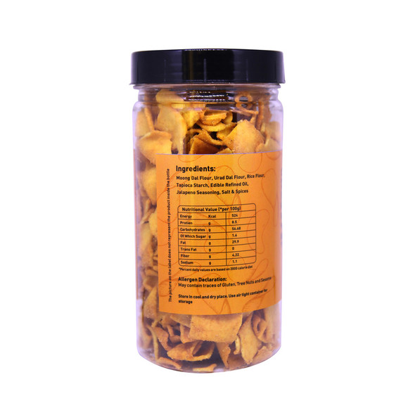 Jalapeno Moong Daal Chips | by Graminway | 3.53 Oz | 0.22 lbs