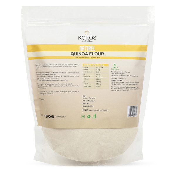 Quinoa Flour | By Kokos Natural | 17.64 Oz | 1.1 lbs