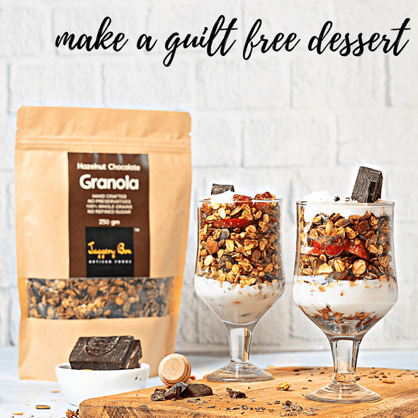 Hazelnut Chocolate Granola  | By JAGGERY BOX | 8.82 Oz | 0.55 lbs