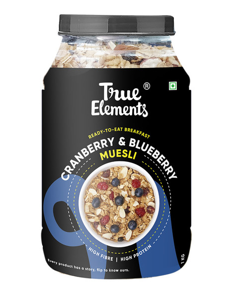 Cranberry And Blueberry Muesli 1000gm | By True Elements  | For USA |  35.27 Oz | 2.2 lbs