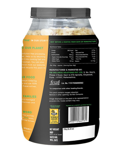 Jowar Flakes With Honey And Almonds 750gm | By True Elements  | For USA |  0.03 Oz