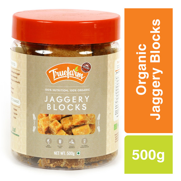 Organic Jaggery Blocks 500g | By True Farm Foods | For USA | 17.64 Oz | 1.1 lbs