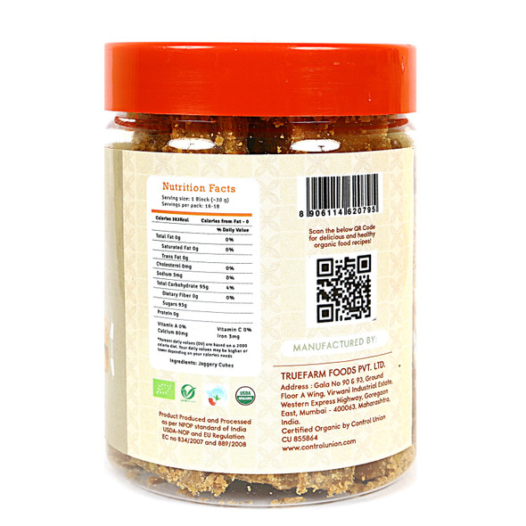 Organic Jaggery Blocks 500g | By True Farm Foods | For USA | 17.64 Oz | 1.1 lbs