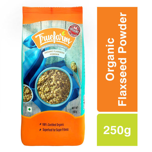 Organic Flaxseed Powder 250g | By True Farm Foods | For USA | 8.82 Oz | 0.55 lbs