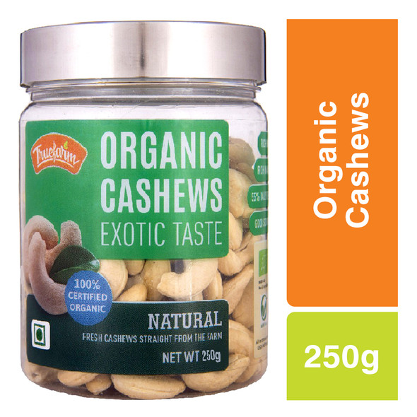 Organic Cashews 250g | By True Farm Foods | For USA | 8.82 Oz | 0.55 lbs