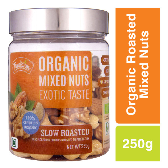 Organic Roasted Mixed Nuts (250g) | By True Farm Foods | For USA | 8.82 Oz | 0.55 lbs
