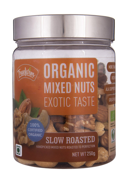 Organic Roasted Mixed Nuts (250g) | By True Farm Foods | For USA | 8.82 Oz | 0.55 lbs