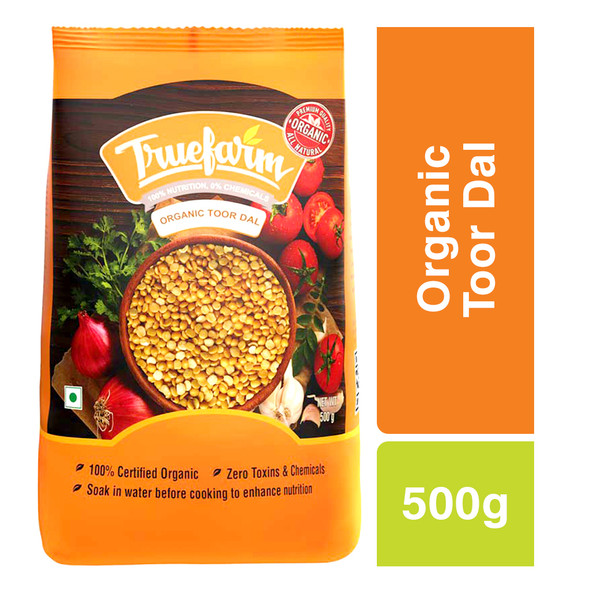 Organic Toor Dal (500g) | By True Farm Foods | For USA | 17.64 Oz | 1.1 lbs