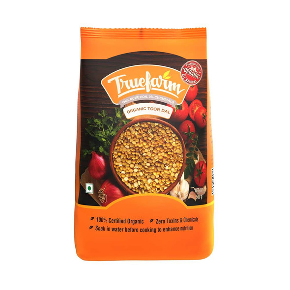 Organic Toor Dal (500g) | By True Farm Foods | For USA | 17.64 Oz | 1.1 lbs