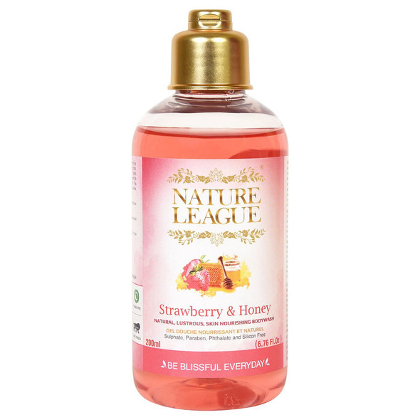 Strawberry & Honey Bodywash, 200 ml |By Nature League | 6.76  Fl Oz | 0.05  gallons | SU-TQ-MAY20