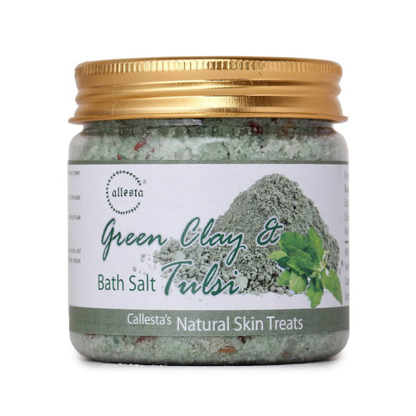 Green Clay & Basil Bath Salt Green |By Callesta | 7.05 Oz | 0.44 lbs | SU-TQ-MAY20