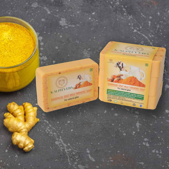 Handmade Goat Milk Turmeric Soap |By KALPITVEDA | 10.58 Oz | 0.66 lbs | SU-TQ-MAY20
