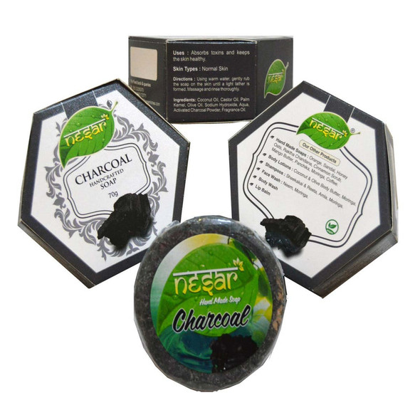 Charcoal Soap (Pack of 2) |By Nesar | 4.94 Oz | 0.31 lbs | SU-TQ-MAY20