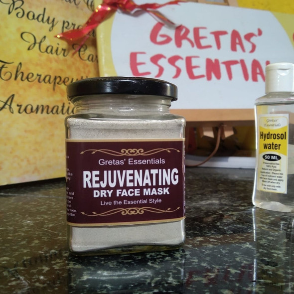 Rejuvenating Face Mask Dry With Hydrosol Water |By Gretas' Essentials | 1.69  Fl Oz | SU-TQ-MAY20