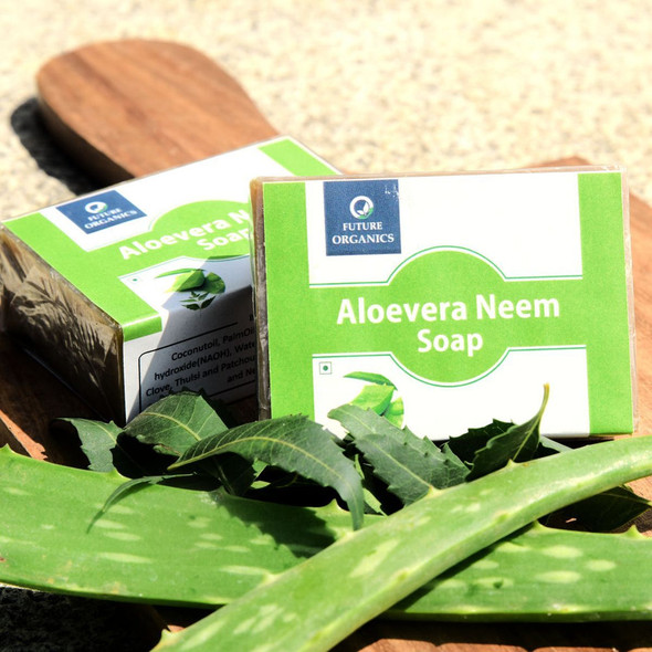 Aloe Vera Neem Soap (Pack of 2) |By Future Organics | 5.29 Oz | 0.33 lbs | SU-TQ-MAY20