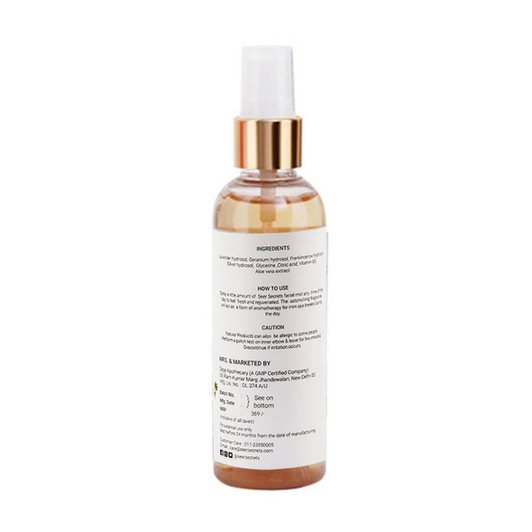Seer Secrets Rose, Palmarosa And Catechu Natural Toning Mist |By Seer Secrets | 6.76  Fl Oz | 0.05  gallons | SU-TQ-MAY20