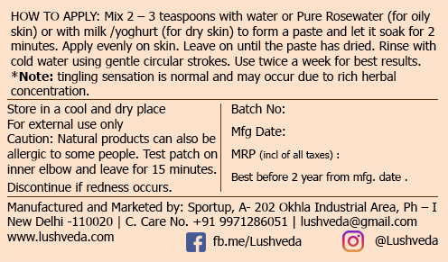 Facial Treatment Pack (Anti Acne Activated Charcoal) |By Lushveda | 1.76 Oz | 0.11 lbs | SU-TQ-MAY20