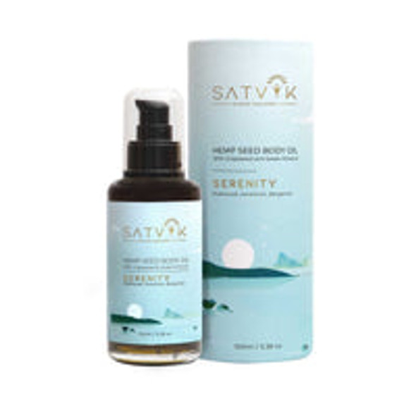 Serenity Organic Hemp Seed - Face & Body Oil |By Satvik Spirit | 3.38  Fl Oz | SU-TQ-MAY20