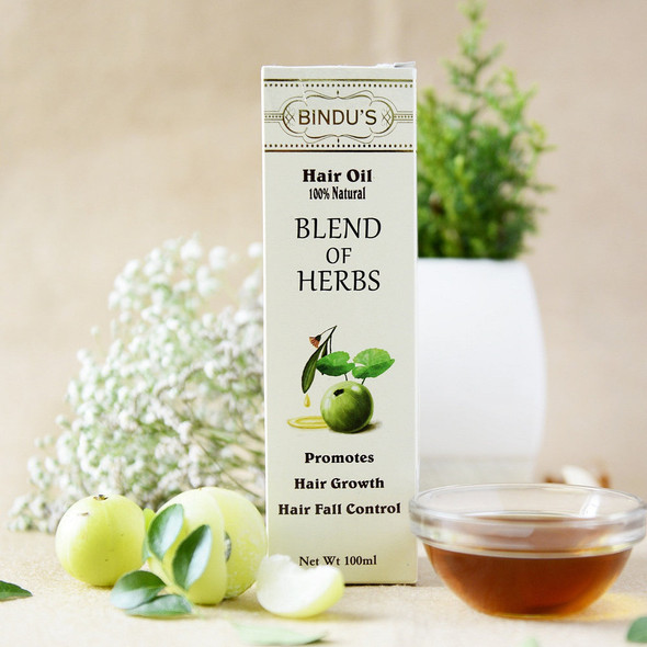 Blend of Herbs Hair Oil |By Bindu's Herbal | 3.53 Oz | 0.22 lbs | SU-TQ-MAY20
