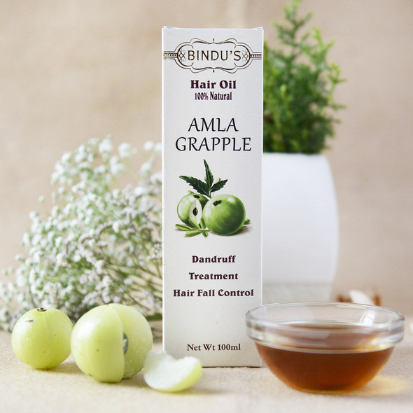 Amla Grapple Hair Oil |By Bindu's Herbal | 3.53 Oz | 0.22 lbs | SU-TQ-MAY20