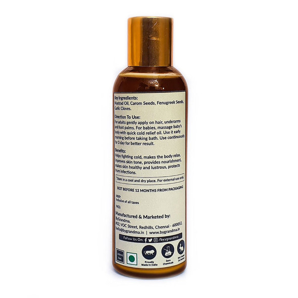 Quick Cold Relief Oil |By By Grandma | 3.38  Fl Oz | SU-TQ-MAY20