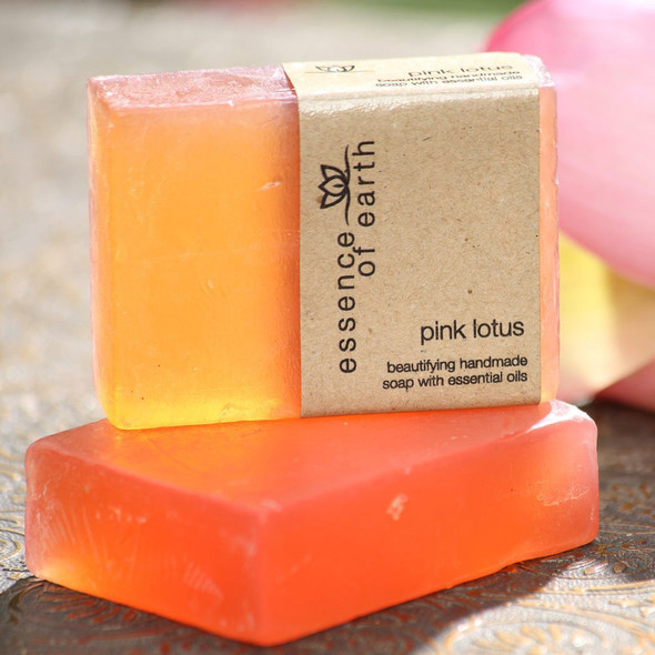 Pink Lotus Beautifying Handmade Soap |By Essence of Earth | 3.53 Oz | 0.22 lbs | SU-TQ-MAY20