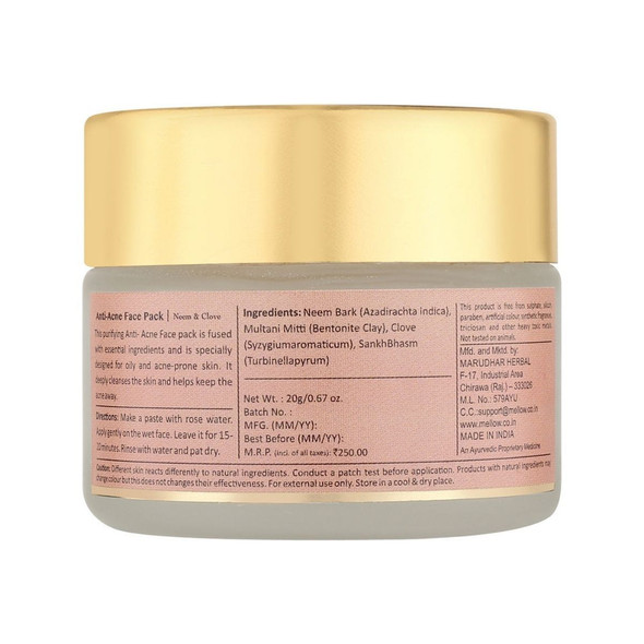 Herbal Ayurvedic Anti-Acne Face Pack |By Mellow | 0.71 Oz | 0.04 lbs | SU-TQ-MAY20
