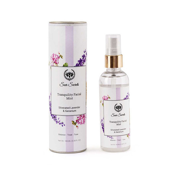 Seer Secrets Silverated Lavender & Geranium Tranquility Facial Mist (Hydrating Skin) |By Seer Secrets | 3.38  Fl Oz | SU-TQ-MAY20