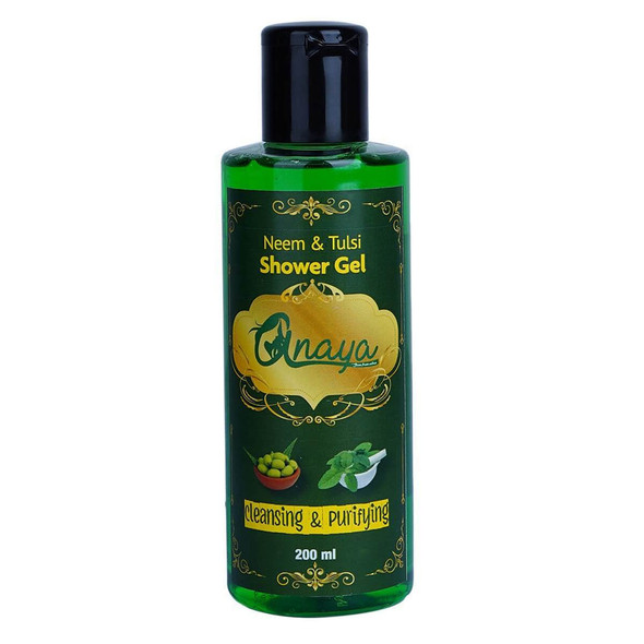 Neem And Tulsi Shower Gel with the Finest Ayurvedic Ingredients (200 Ml) |By Anaya | 6.76  Fl Oz | 0.05  gallons | SU-TQ-MAY20
