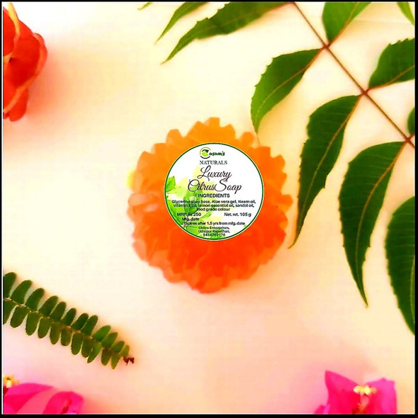 Luxury Citrus Soap |By Kusums Naturals | 3.7 Oz | 0.23 lbs | SU-TQ-MAY20