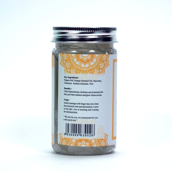 Papaya Gel with Orange Essential Oil |By Swara Bliss | 6.76  Fl Oz | 0.05  gallons | SU-TQ-MAY20