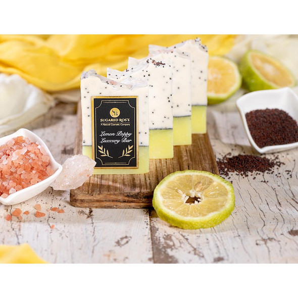 Lemon Poppy Luxury Bar |By Sugared Rose | 3.53 Oz | 0.22 lbs | SU-TQ-MAY20