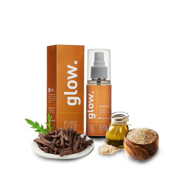 Glow Manjistadi Oil (Healthy Skin) |By Pure Cure + Co | 3.38  Fl Oz | SU-TQ-MAY20