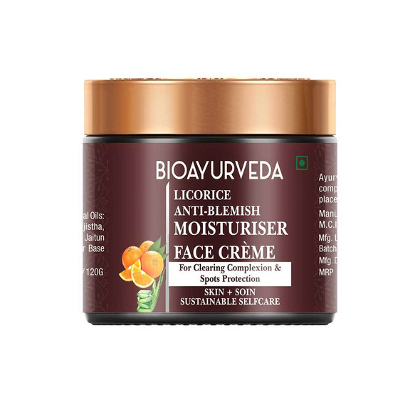 Licorice Anti-Blemish Moisturizer Face Cream |By BIOAYURVEDA | 3.17 Oz | 0.2 lbs | SU-TQ-MAY20