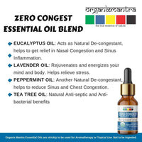 Zero Congest Pure Botanical Blend (For Nasal Congestion, Sinus Relief) |By Organix Mantra | 0.51  Fl Oz | SU-TQ-MAY20