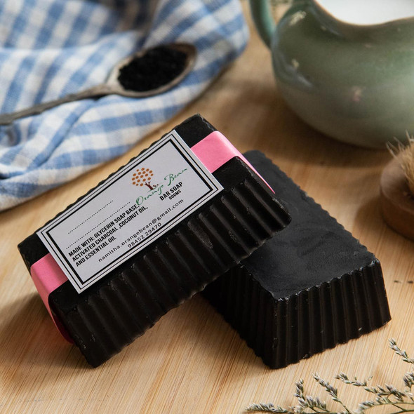 Charcoal Peppermint Soap- Set of two |By Orange Bean | 3.17 Oz | 0.2 lbs | SU-TQ-MAY20