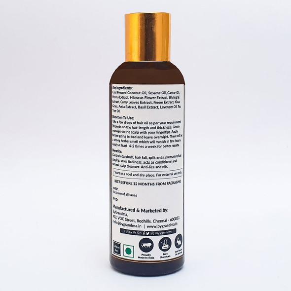Herbal Hair Treatment Oil |By By Grandma | 3.38  Fl Oz | SU-TQ-MAY20