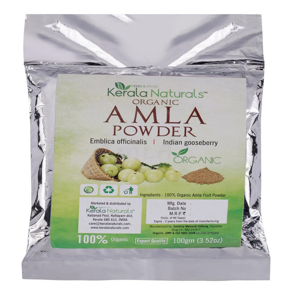 Amla powder (Pack of 2-100gm each) |By Kerala Naturals | 7.05 Oz | 0.44 lbs | SU-TQ-MAY20