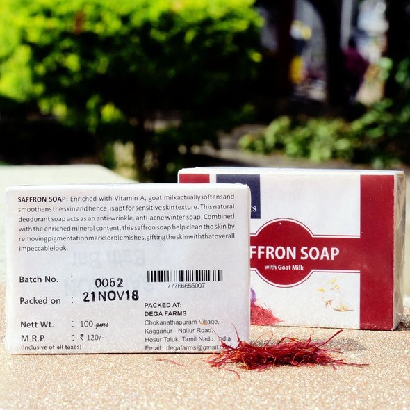Saffron Soap With Goat Milk (Pack of 2) |By Future Organics | 7.05 Oz | 0.44 lbs | SU-TQ-MAY20