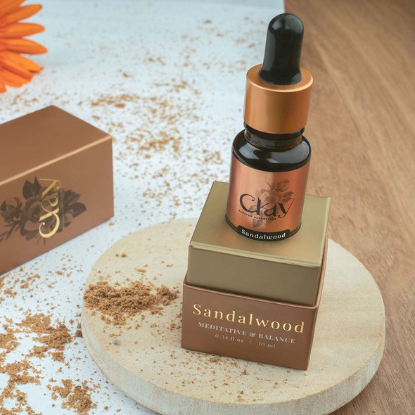 Sandal Oil (Meditative & Balance) |By Clay | 0.34  Fl Oz | SU-TQ-MAY20
