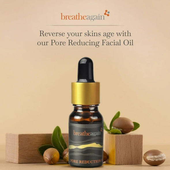Chemical Free Pore Reducing Facial Oil - 100% Pure Essential Oils - (10ml) |By Breatheagain | 1.76 Oz | 0.11 lbs | SU-TQ-MAY20