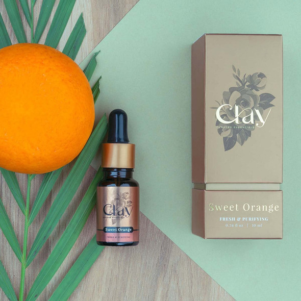 Sweet Orange Essential Oil (Fresh & Purifying) |By Clay | 0.34  Fl Oz | SU-TQ-MAY20