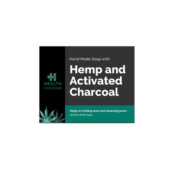 Natural Handmade Hemp & Activated Charcoal Soap 100gm |By Health Horizons | 3.53 Oz | 0.22 lbs | SU-TQ-MAY20