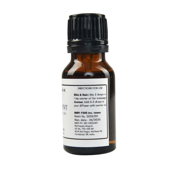Peppermint Essential Oil 100% Pure |By Bee Organik | 0.51  Fl Oz | SU-TQ-MAY20