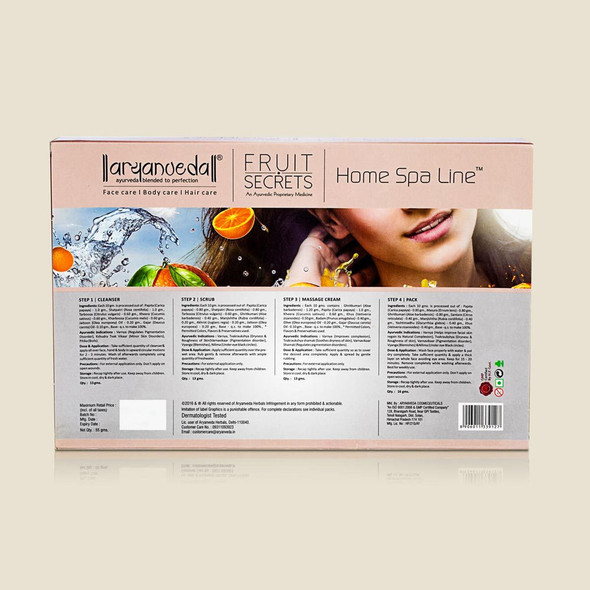 Herbals Fruit Secrets 3X Home Spa Kit |By Aryanveda | 1.94 Oz | 0.12 lbs | SU-TQ-MAY20