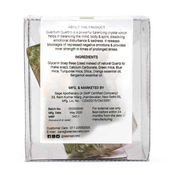 Seer Secrets Quantum Quattro Gemstone Bath Bar |By Seer Secrets | 5.64 Oz | 0.35 lbs | SU-TQ-MAY20